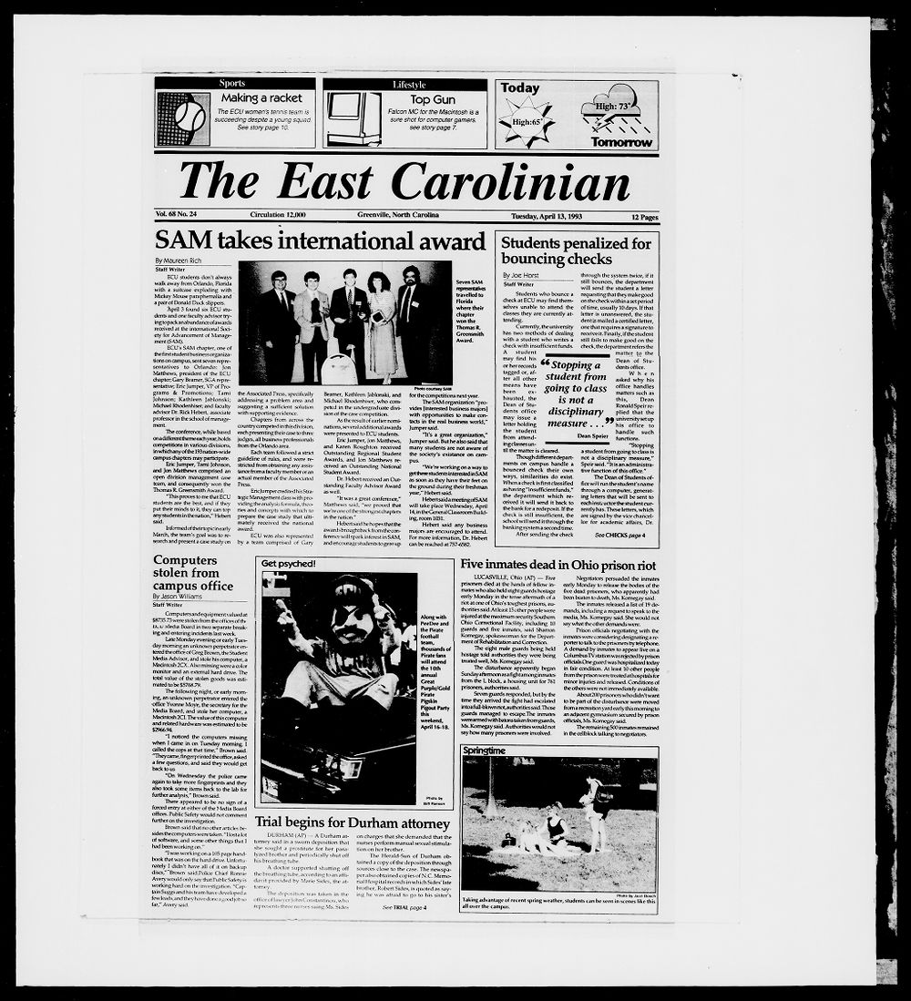 The East Carolinian, April 13, 1993 picture