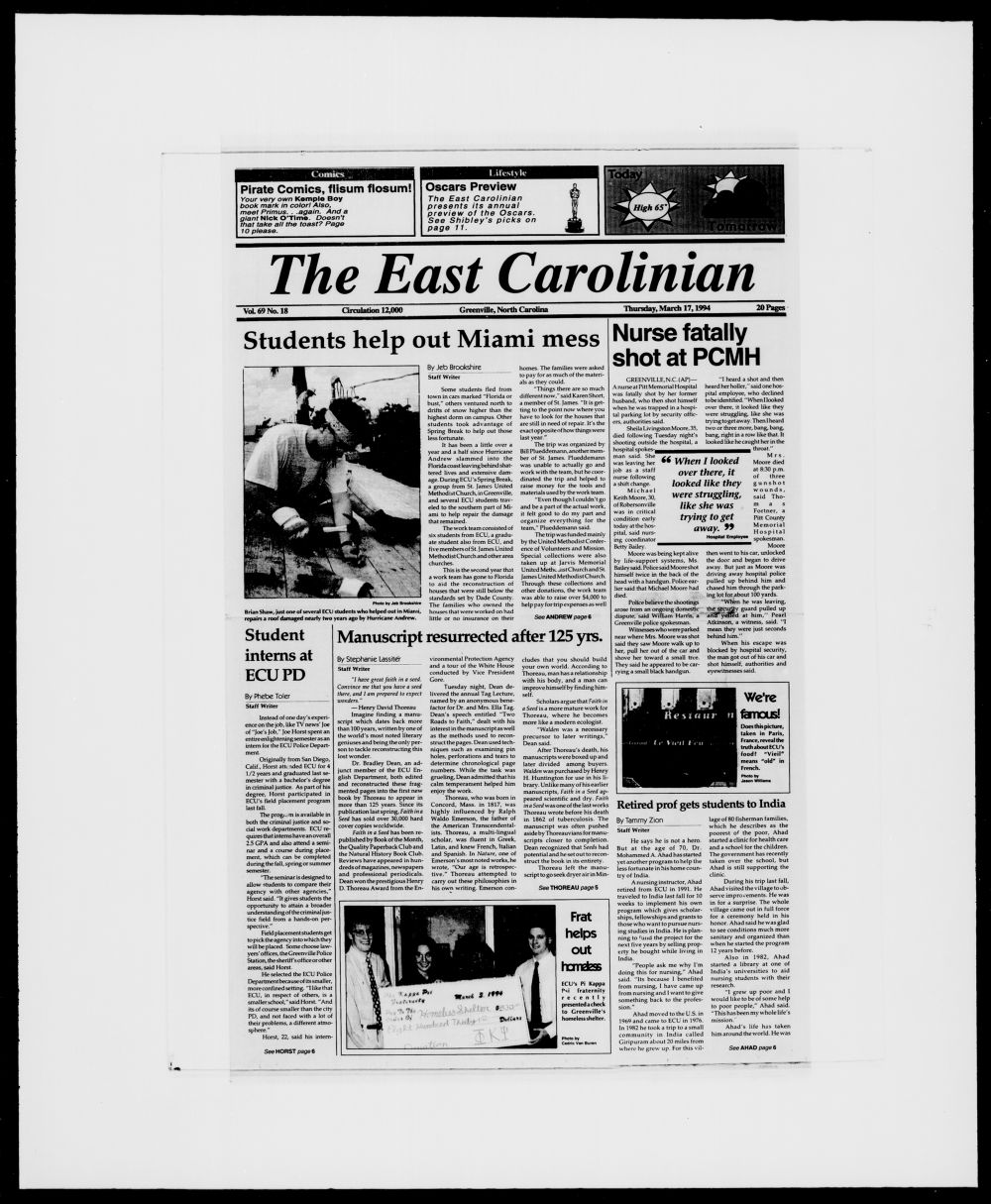 The East Carolinian, March 17, 1994 pic