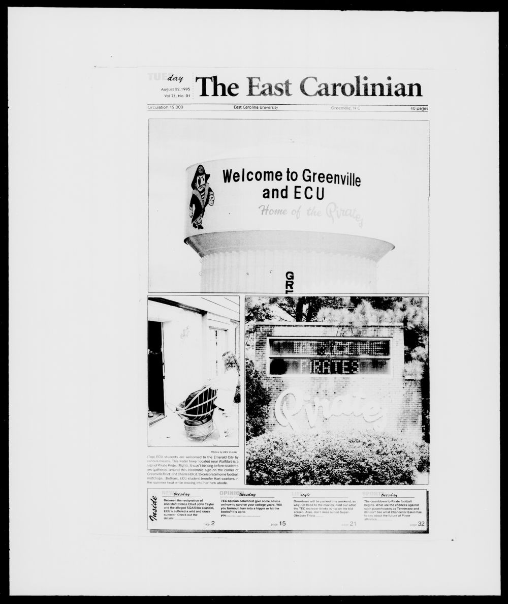 The East Carolinian, August 22, 1995 pic image