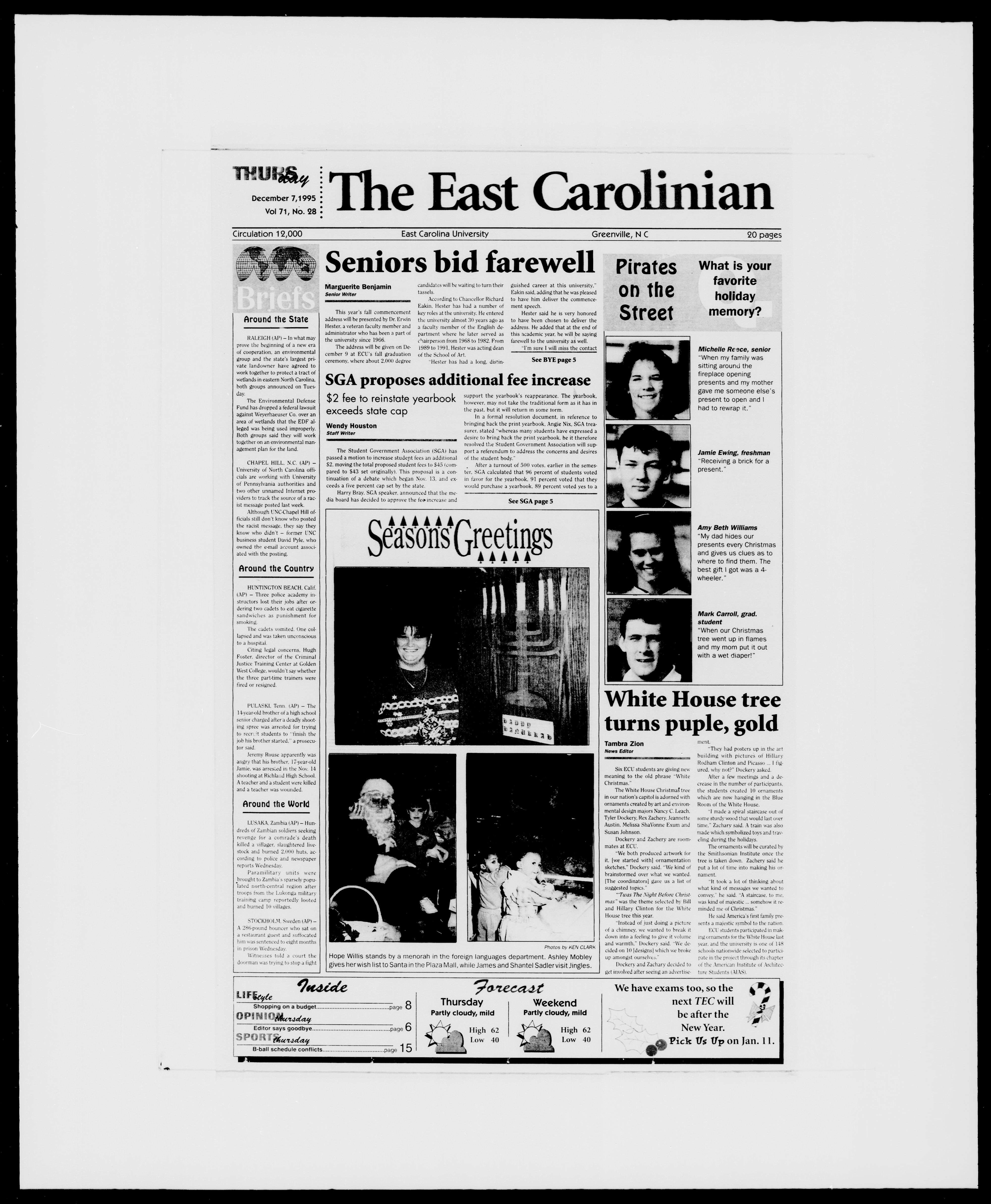 The East Carolinian, December 7, 1995