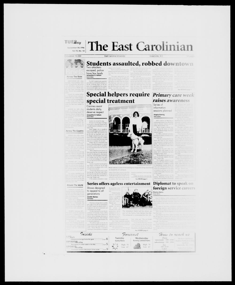 The East Carolinian, September 24, 1996 - ECU Digital Collections