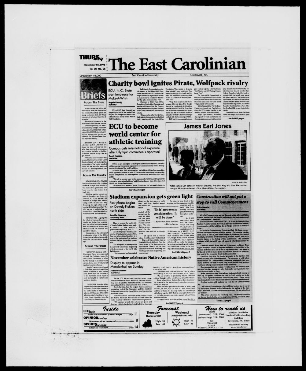 The East Carolinian, November 21, 1996 - ECU Digital Collections