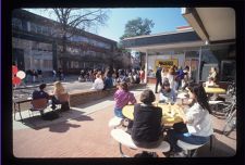 Students eating outside of the Campus Food Court