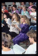 Students singing in music class