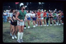 Students in a conga line