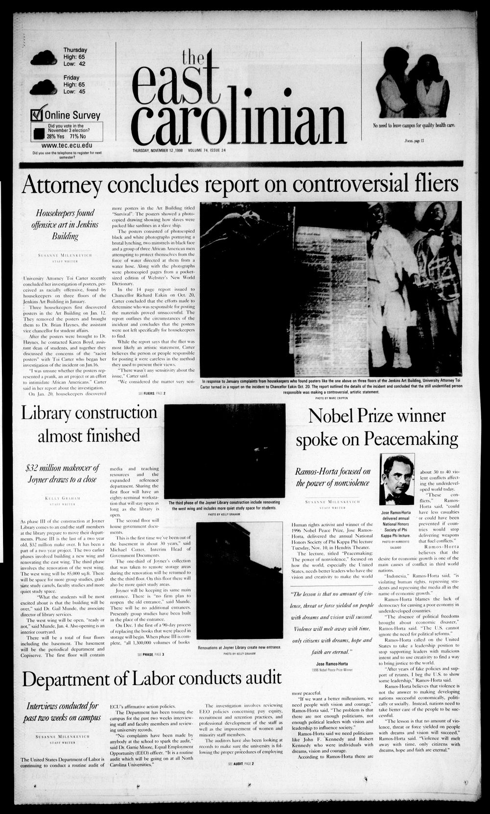 The East Carolinian, November 12, 1998 - ECU Digital Collections