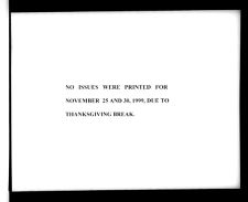 The East Carolinian, November 25, 30, 1999, No Issue Published