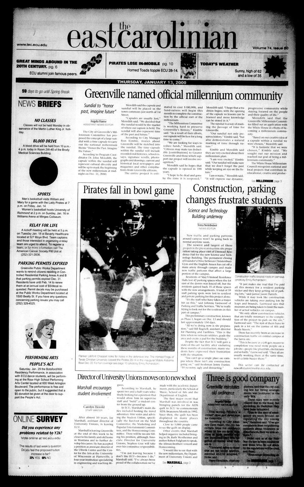The East Carolinian, January 13, 2000 picture