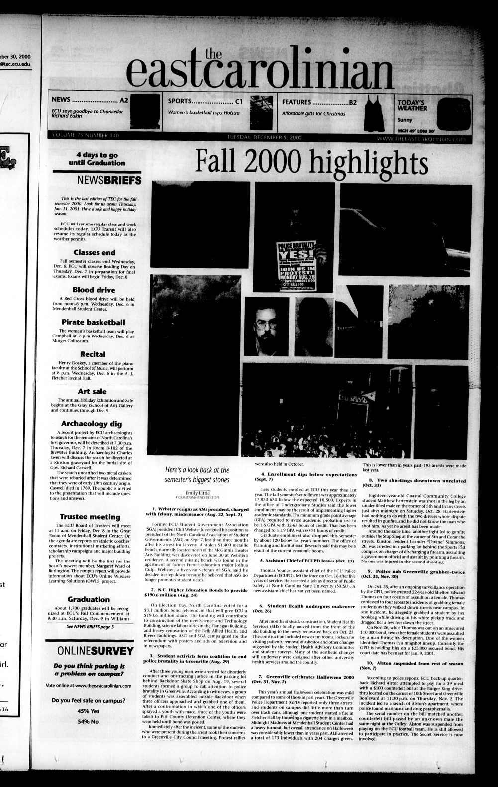 The East Carolinian, December 5, 2000 image picture