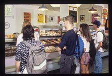 Students getting food