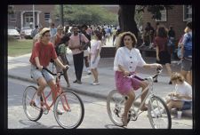 Students riding bicycles