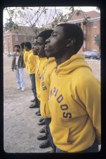 Omega Psi Phi Fraternity brothers pledging