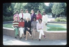 Students in front of Wright Fountain