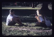 Students sitting on the grass