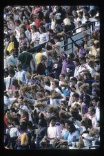 Pirate fans cheering during a football game