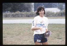 Student holding a discus