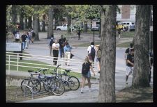 Students walking on campus