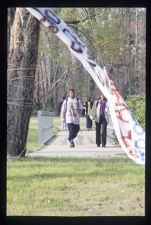 Students walking on campus.