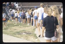 Students in line for a campus event