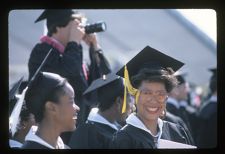 Students posing for a graduation photo