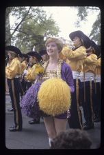 Cheerleader and Marching Band performing