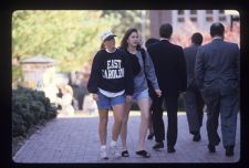 People walk by Mendenhall Student Center