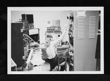 A student in the electronic music lab