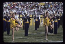 Majorettes and Marching Band in Ficklen Stadium