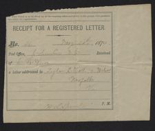 Receipts for letters, 1878-79