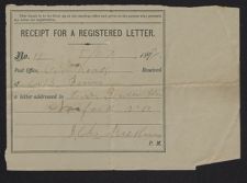 Receipts for letters, 1878-79