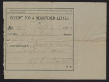 Receipts for letters, 1878-79