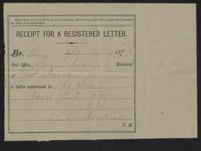 Receipts for letters, 1878-79