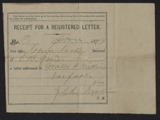 Receipts for letters, 1878-79
