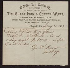 Receipts, 1879