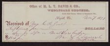 Receipts, 1879