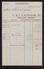 Receipts and statements , 1884