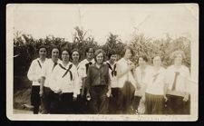 A group of women "Six Miles to Greenville" at East Carolina Teachers College