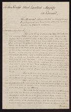 Petition, cover letter and memorandum, 1767 