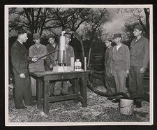 US Army Soldiers View the Diatomic Filter Process