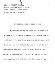 Robert Morgan Speech, 26 October 1979