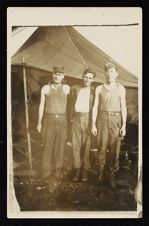 LeRoy M. Hale and soldiers outside tent