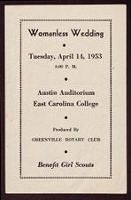 Program for the "Womanless Wedding" play