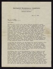 Letter from Ty Cobb to C. F. Rhem