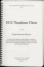 Audio recording of East Carolina University Trombone Choir