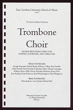 Audio recording of East Carolina University Trombone Choir