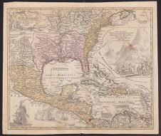 Regni Mexicani seu Novæ Hispaniæ, Ludovicianæ, N. Angliæ, Carolinæ, Virginæ et Pensylvaniæ necnon insvlarvm archipelagi Mexicani in America Septentrionali accurata tabula exhibita â Ioh. Baptista Homanno