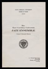 Concert program for performance of ECU Jazz Band, May 12, 1977