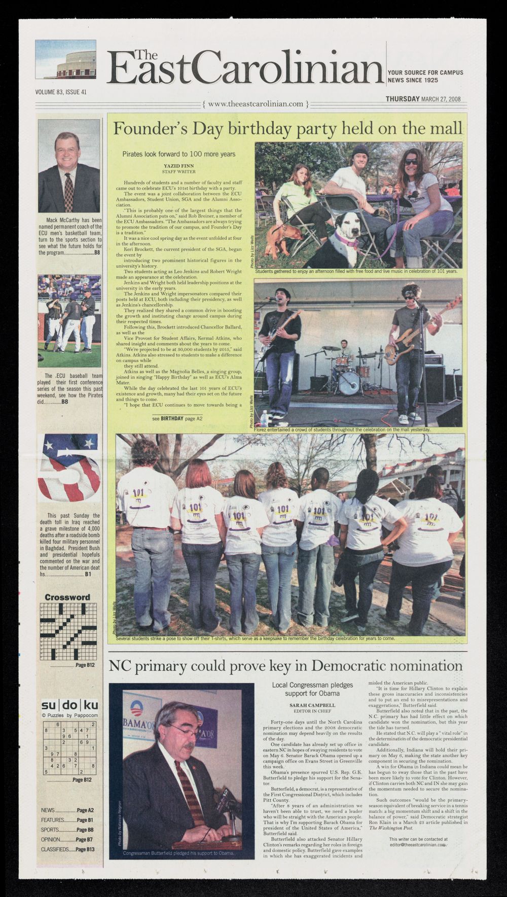 The East Carolinian, March 27, 2008 pic image
