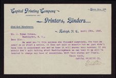 Grimes Real Estate Company. Correspondence, February - September 1899