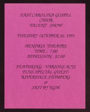 East Carolina University Gospel Choir Talent Show flier
